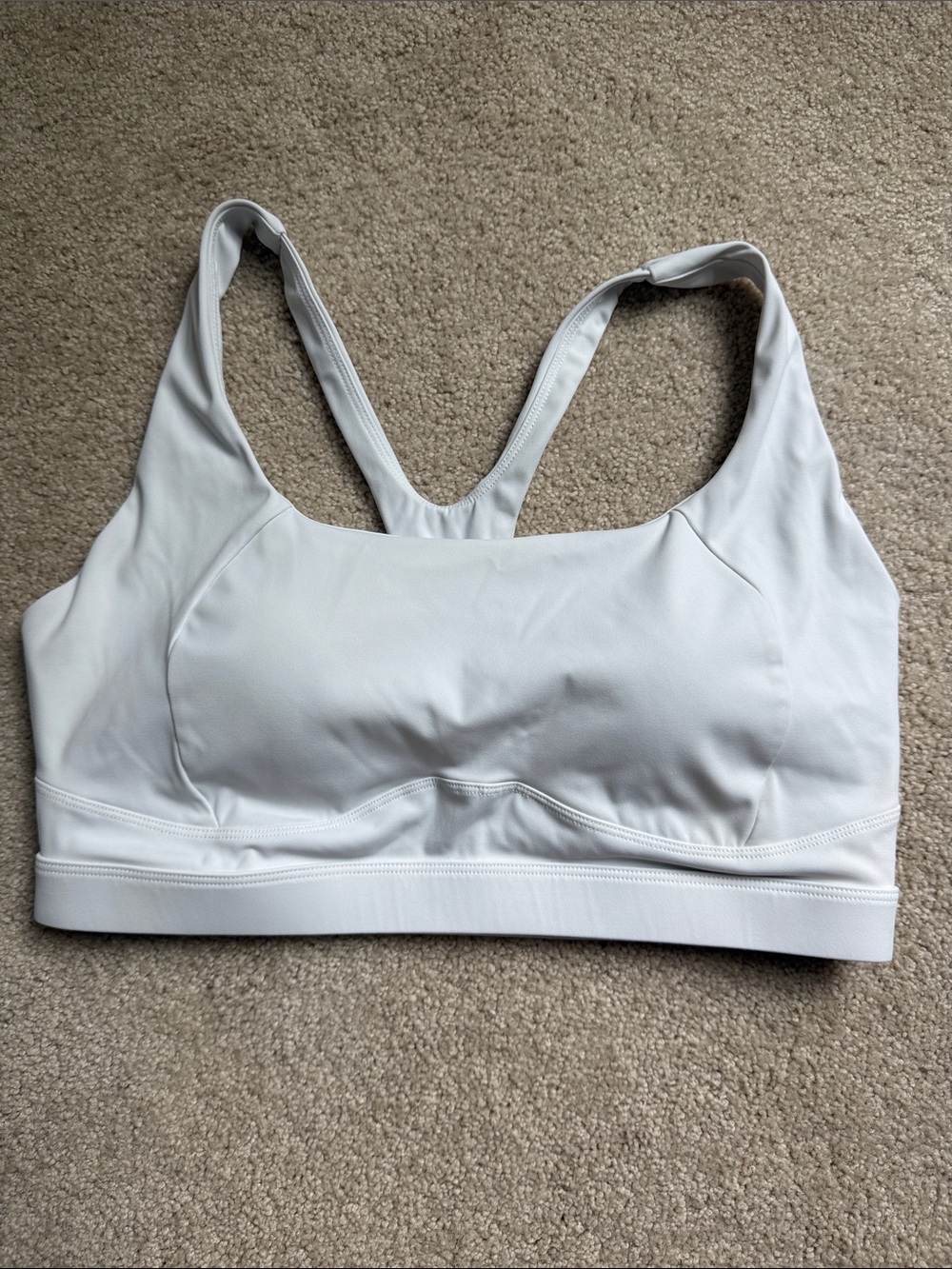 Running Girl White Sports Bra with molded cups